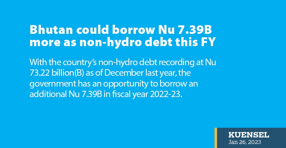 Bhutan could borrow Nu 7.39B more as non-hydro debt this FY